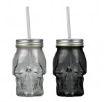 Skull Drinking Jar with Straw