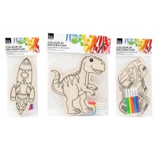 Colour Your Own Wooden Decoration + Pens 20cm