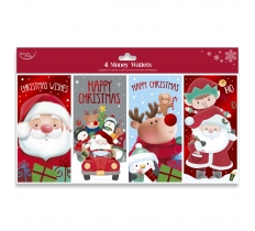 Christmas Cute Money Wallet Polybag 4pack