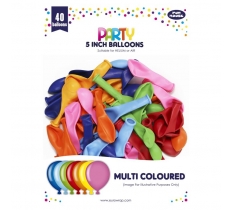 40 Pack 5 Inch Multi Col Balloons