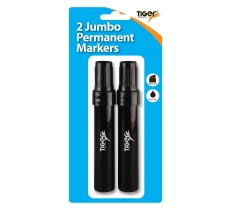 Tiger Jumbo Markers Black Chisel Tip 2 Pack