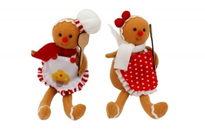 Christmas Gingerbread Sitting Deco 17cm