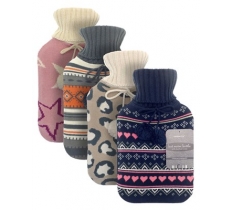 HOT WATER BOTTLES WITH TRENDY KNITTED COVER