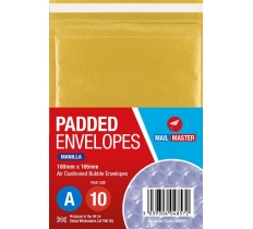 MAIL MASTER A MANILLA PADDED ENVELOPE 10 PACK