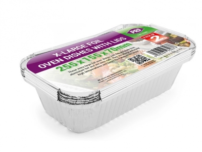 XL Foil Container With Lids 255x155x70mm
