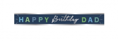 Happy Birthday Dad Foil Banner 9 ft