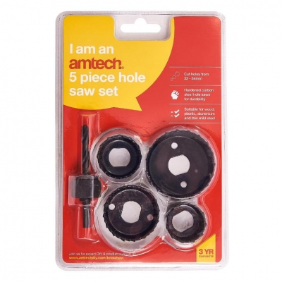 Amtech 5 Piece Hole Saw Set