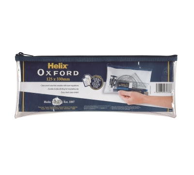Helix Oxford Clear Pencil Case 125 x 330mm