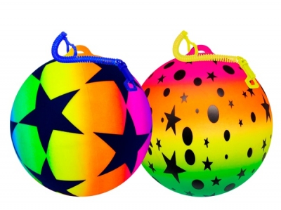 Rainbow Stars 10" ( 25cm ) Ball With Keychain / Keyring