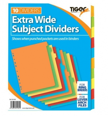 Tiger Index Extra Wide 10 Part Card Dividers