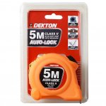 Dekton Hi Vis Orange Soft Grip Autolock Tape Measure 5M X 19