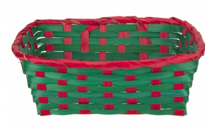 Bamboo Christmas Basket 25cm X 19cm X 9cm