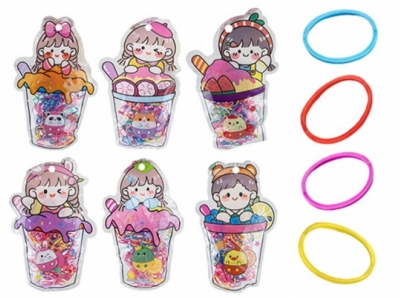 Beau Elastic Hair Bands In Bubble Tea Pouch