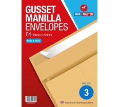 Mail Master C4 Gusset Envelopes Pack Of 3