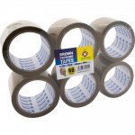 6 Rolls Packing Tape Brown Flat Pack 48mm x 66m