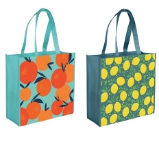 Large Square PP Shopping Bag Fruits