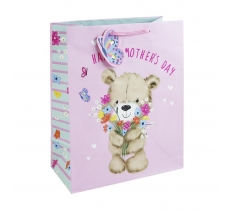 MOTHER'S DAY CUTE BEAR AND FLOWERS LARGE BAG