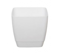 18cm Square Indoor White Pot