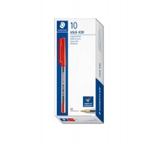 Staedtler Stick Ballpoint Pen Medium Red Box Of 10