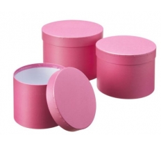Symphony Hat Boxes Set Of 3 Pink