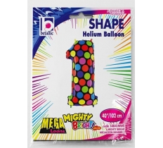 Number 1 Mighty Bright 40" Balloons
