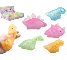 Glitter Dinosaur Squishy Toy 4 Assorted Colours