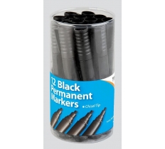 Tiger Chisel Tip 4mm Permanent Black Markers X 12
