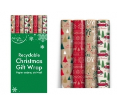 Christmas 4m Sim Kraft Gift Wrap