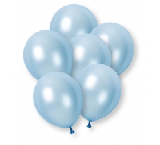 12" Light Blue Pearl Premium Latex Balloons 8PC