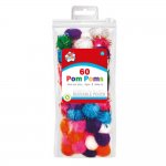Kids Create Activity 60 Mix Coloured & Glitter Pom Poms