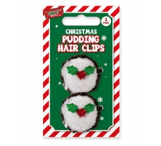 Christmas Pudding Hair Clips 2 Pack