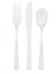 Clear Solid Assorted Plastic Cutlery 18ct
