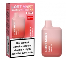 Lost Mary BM600 Prefilled Pod Kit Peach Ice X 10 Pack