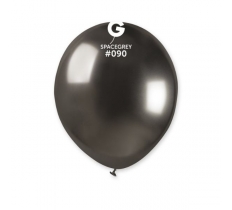 Gemar 5" Pack 50 Latex Balloons Shiny Space Grey#090