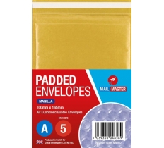 MAIL MASTER A MANILLA PADDED ENVELOPE 5 PACK