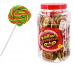Strawberry Sherbert Lolly In Tub X 50pc