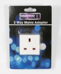 2 WAY MAINS ADAPTOR CARDED