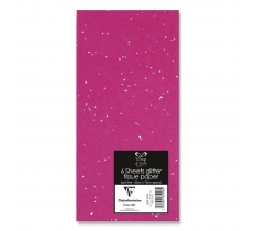 Glitter Tissue Pink Paper 6 Sheets