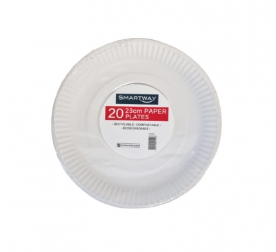 Smartway Paper Plates 9" 23cm 20Pk