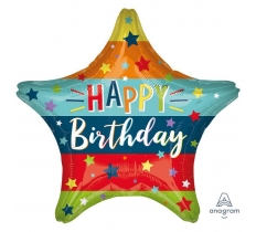 Stars & Stripes Happy Birthday Standard Foil Balloon