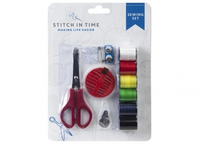 Sewing Set With Scissors 6 Reels Cotton & Needles