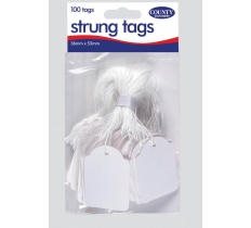 County Strung Tags ( 36mm X 53mm ) 100 Pack
