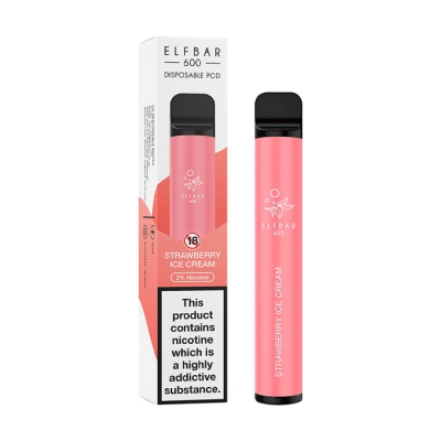 Elf Bar 600 Disposable Vape Strawberry Snoow Strawberry