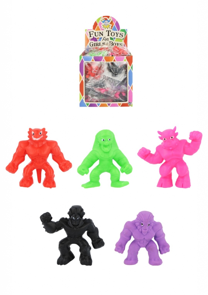 Stretchy Monsters (5cm) 6 Assorted Colours / Designs X 84PC - Click Image to Close