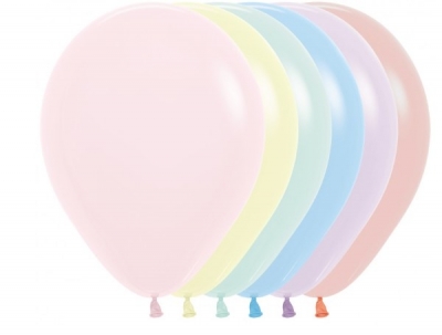 Sempertex 12" Pastel Matte Assortment Latex Balloons 50 Pack