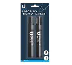 Jumbo Permanent Markers, 2pk Black