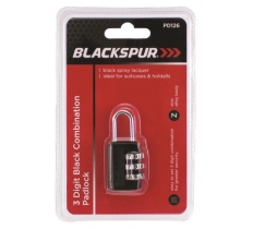 Blackspur 3 Digit Black Combination Padlock