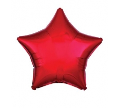 Amscan Metallic Red Star Standard Pack aged Foil Balloons