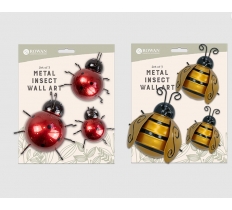 Set of Three Metal Insect Decoration