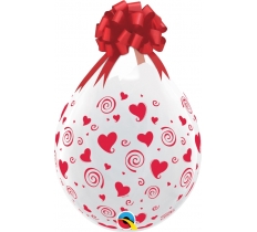 Qualatex 18" Diamond Clear Swirling Hearts Round 25 Pack